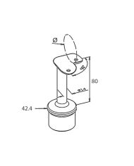 Support main courante à 90°