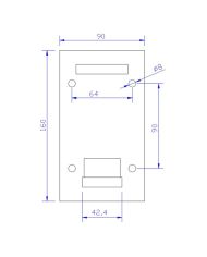Platine latérale Inox 160x90mm