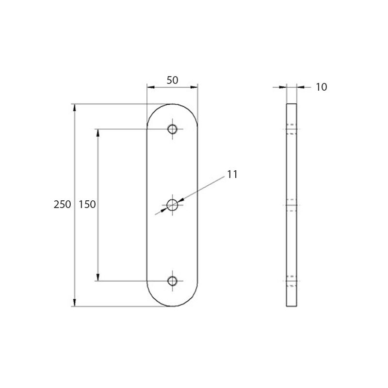 Platine pour adaptateur verre 50 mm
