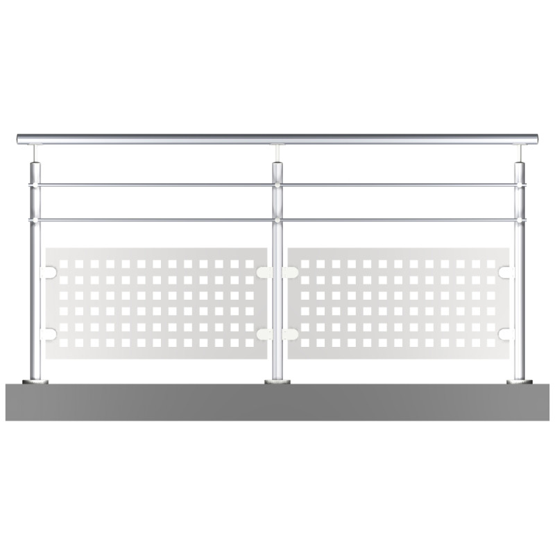 Garde-corps tôle et 2 barres