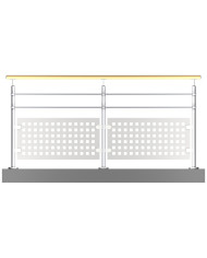 Garde-corps tôle et 2 barres