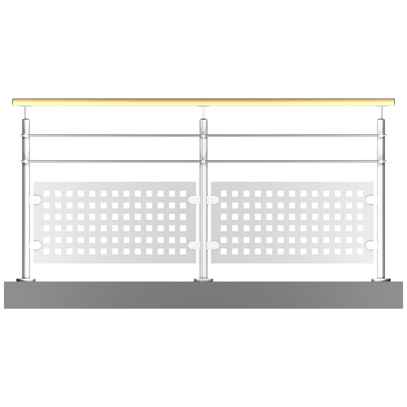 Garde-corps tôle et 2 barres