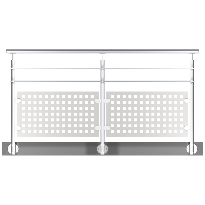 Garde-corps tôle et 2 barres