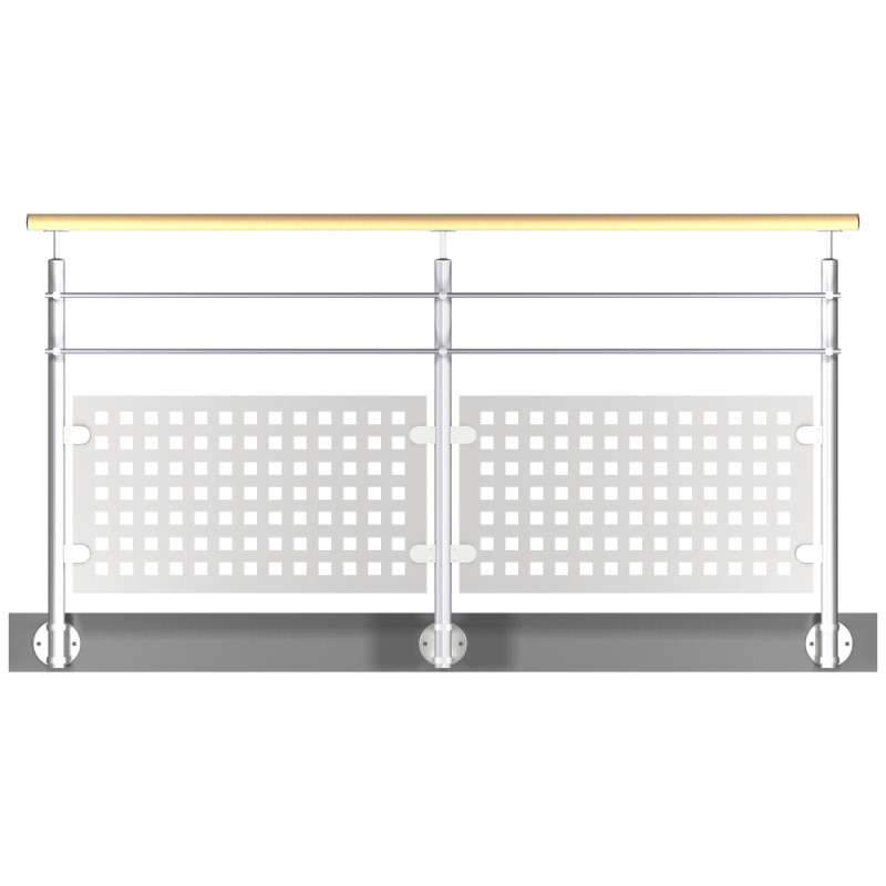 Garde-corps tôle et 2 barres