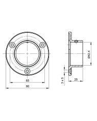 Platine murale Inox - 3 trous
