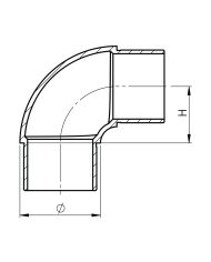 Coude inox grand rayon
