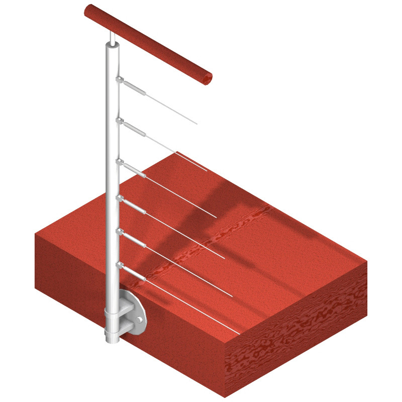 Poteau latéral pour 6 câbles - Départ
