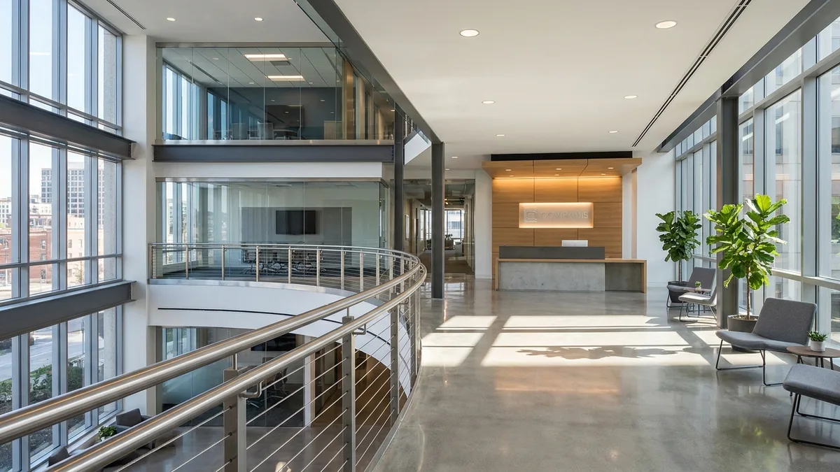 Bureau moderne garde-corps inox design