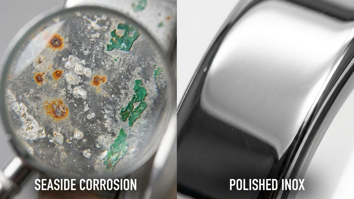 Comparaison inox rouillé vs inox propre