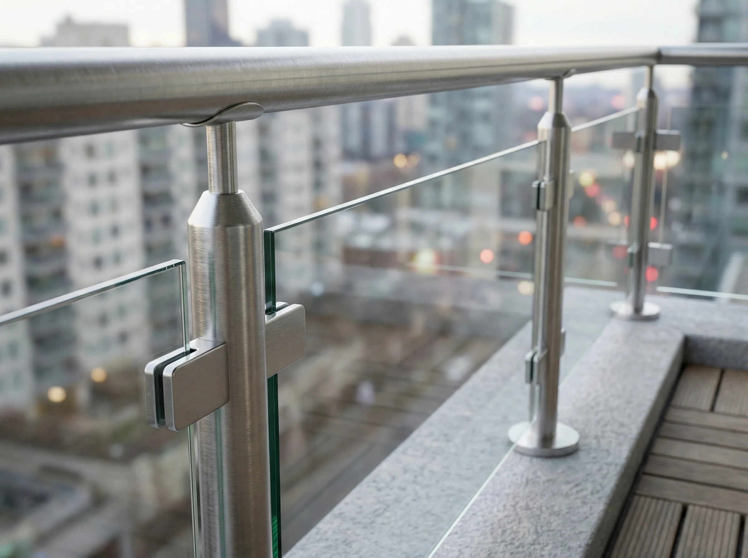Garde-corps verre inox sur balcon appartement