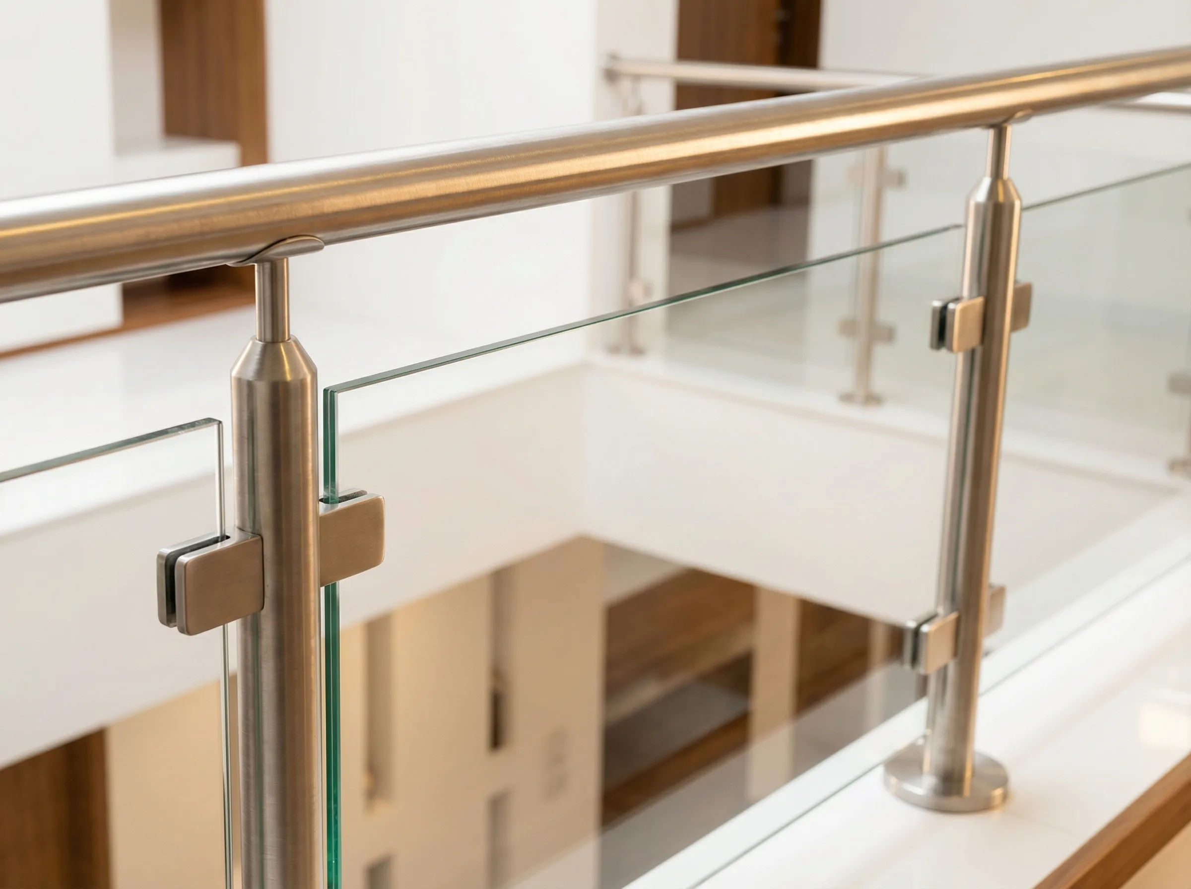 Garde-corps verre inox dans duplex moderne