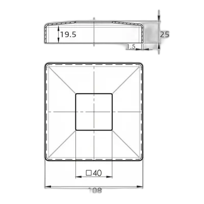 Cache platine carrée 100x100 - vue 2