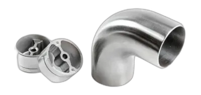 Coude inox à 90° arrondi pour rampe bois