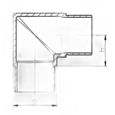 Coude inox angle vif - vue 2