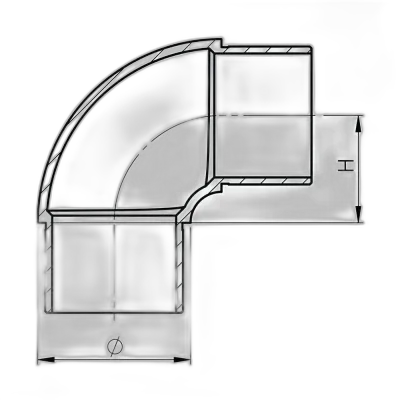 Coude inox grand rayon - vue 2