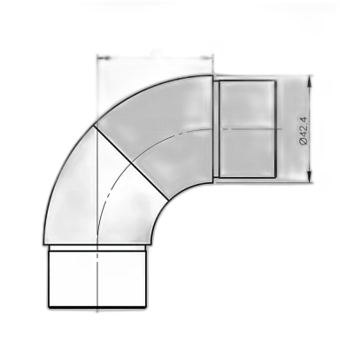 Coude inox pivotant - vue 2