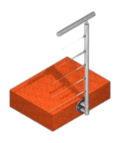 Poteau latéral pour 5 câbles - Départ