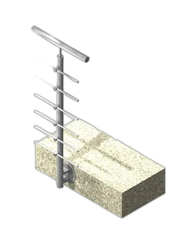 Poteau latéral pour 6 barres