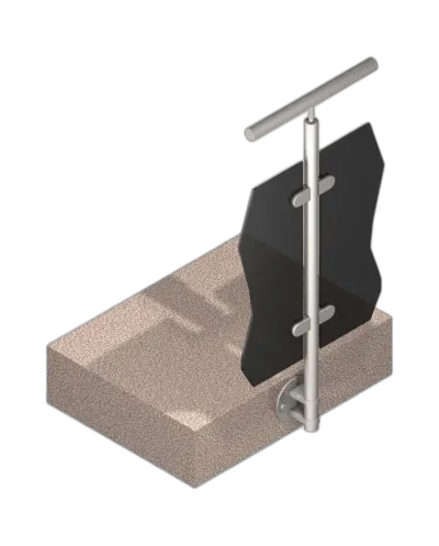 Poteau latéral pour verre - 180°