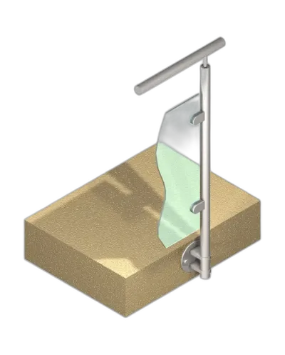 Poteau latéral pour verre - Départ