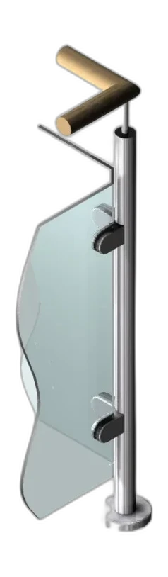Poteau pour verre - 90°