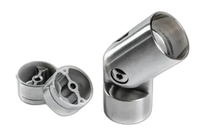 Raccord inox orientable pour rampe bois