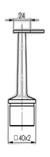 Support de lisse plate à 90° pour poteau - vue 2