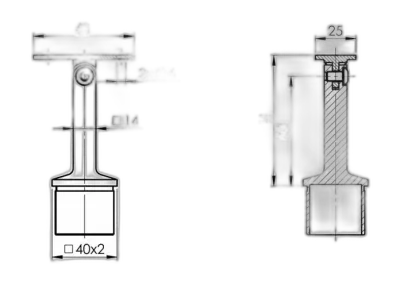 Support de lisse plate orientable pour poteau - vue 2
