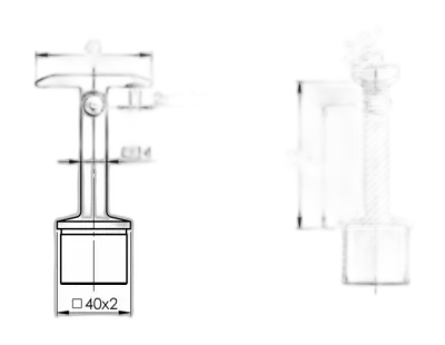 Support de lisse ronde orientable pour poteau - vue 2