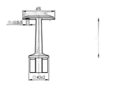 Support de lisse ronde pour poteau - vue 2