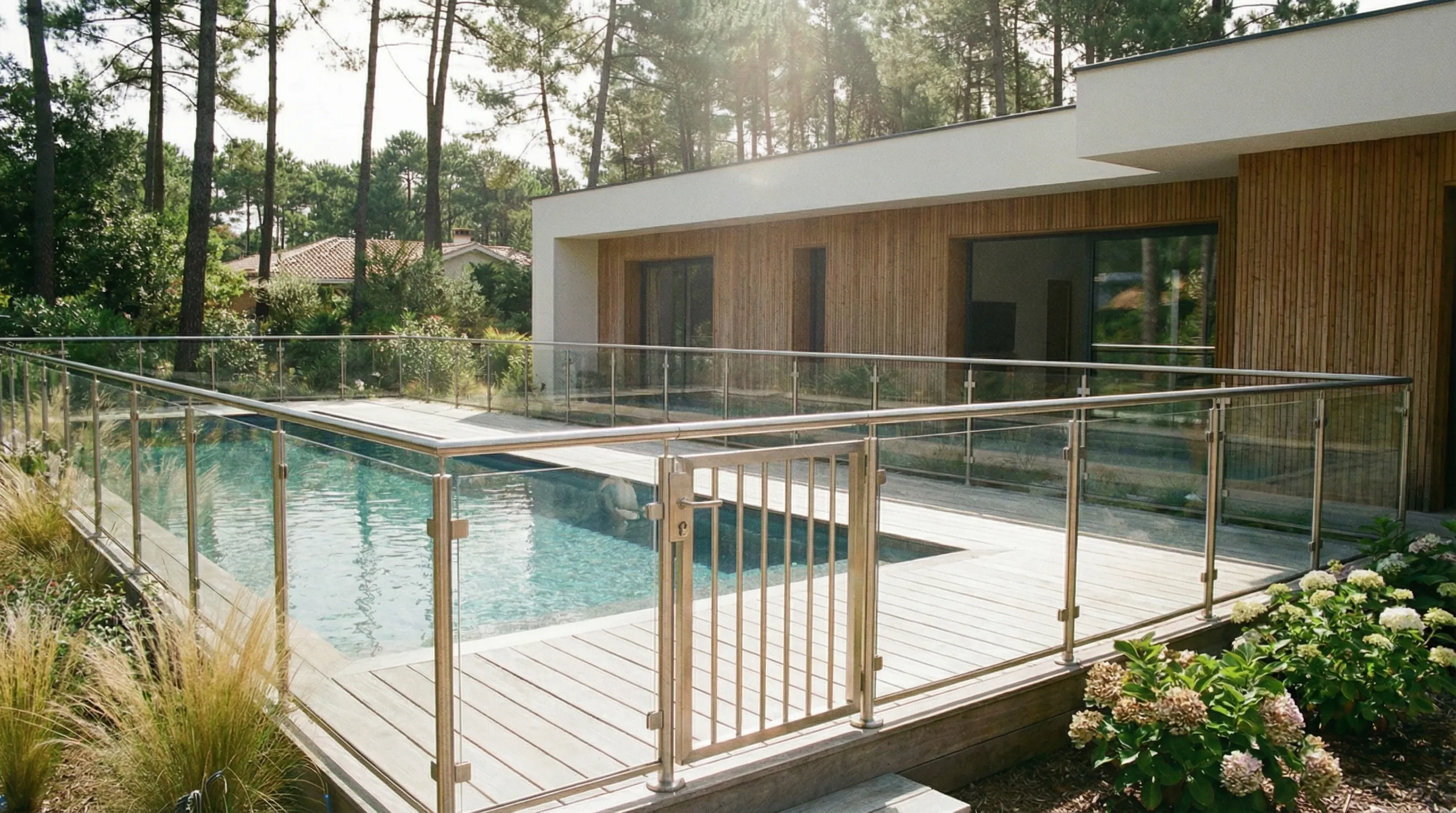 Villa du Bassin d'Arcachon avec garde-corps verre inox 316L