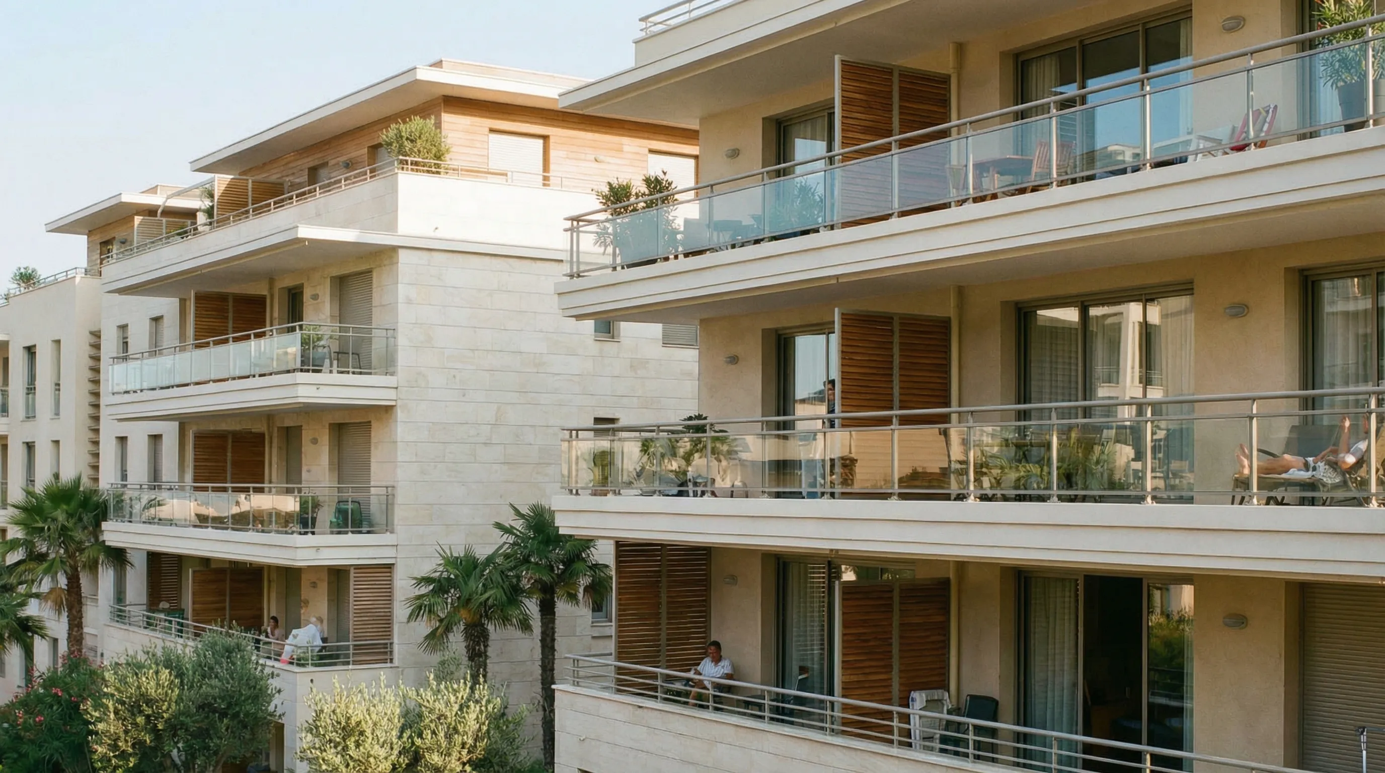 Copropriete balneaire avec garde-corps inox en serie