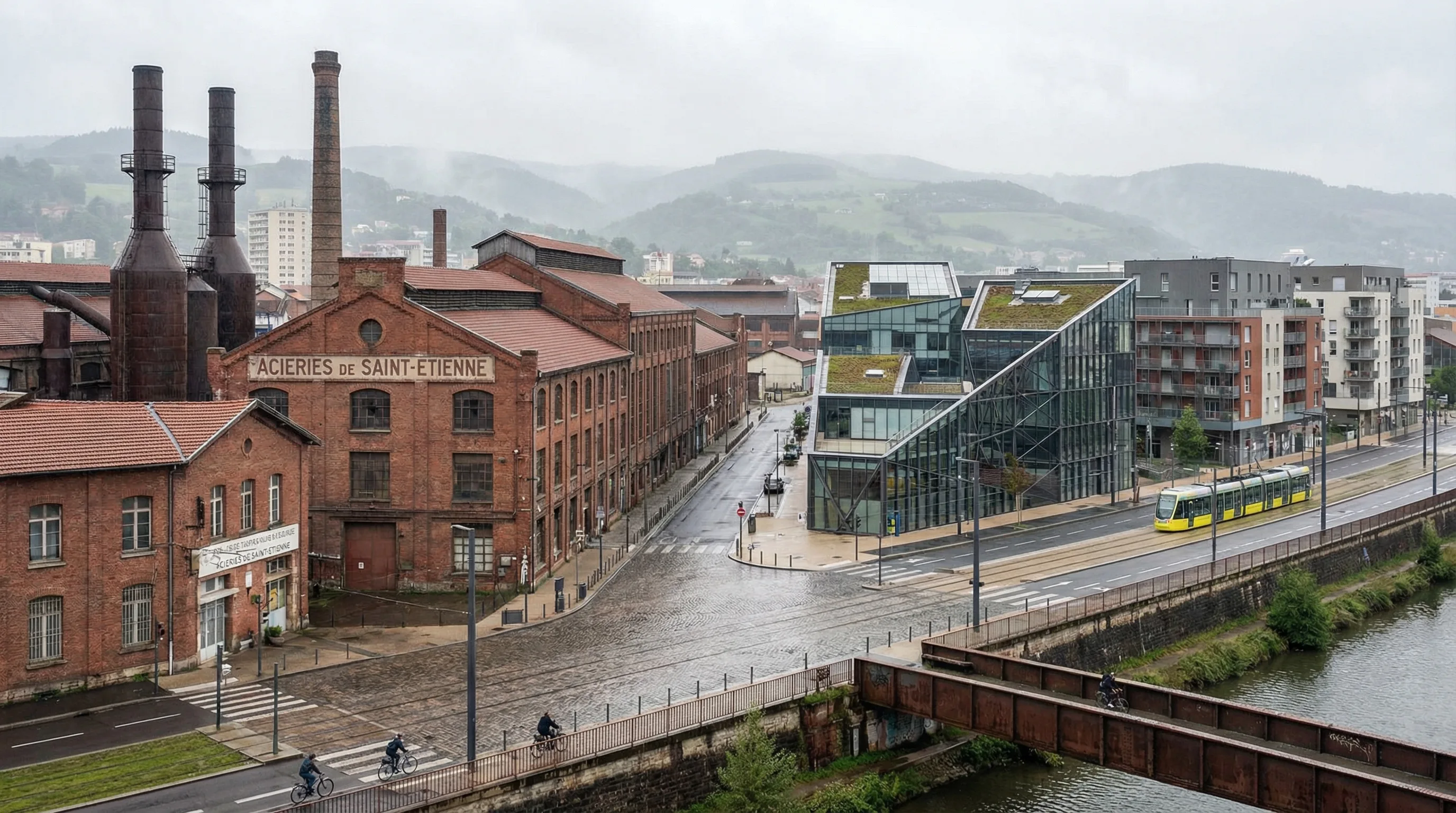 Paysage urbain Saint-Etienne heritage industriel et renouveau